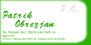 patrik obrezjan business card